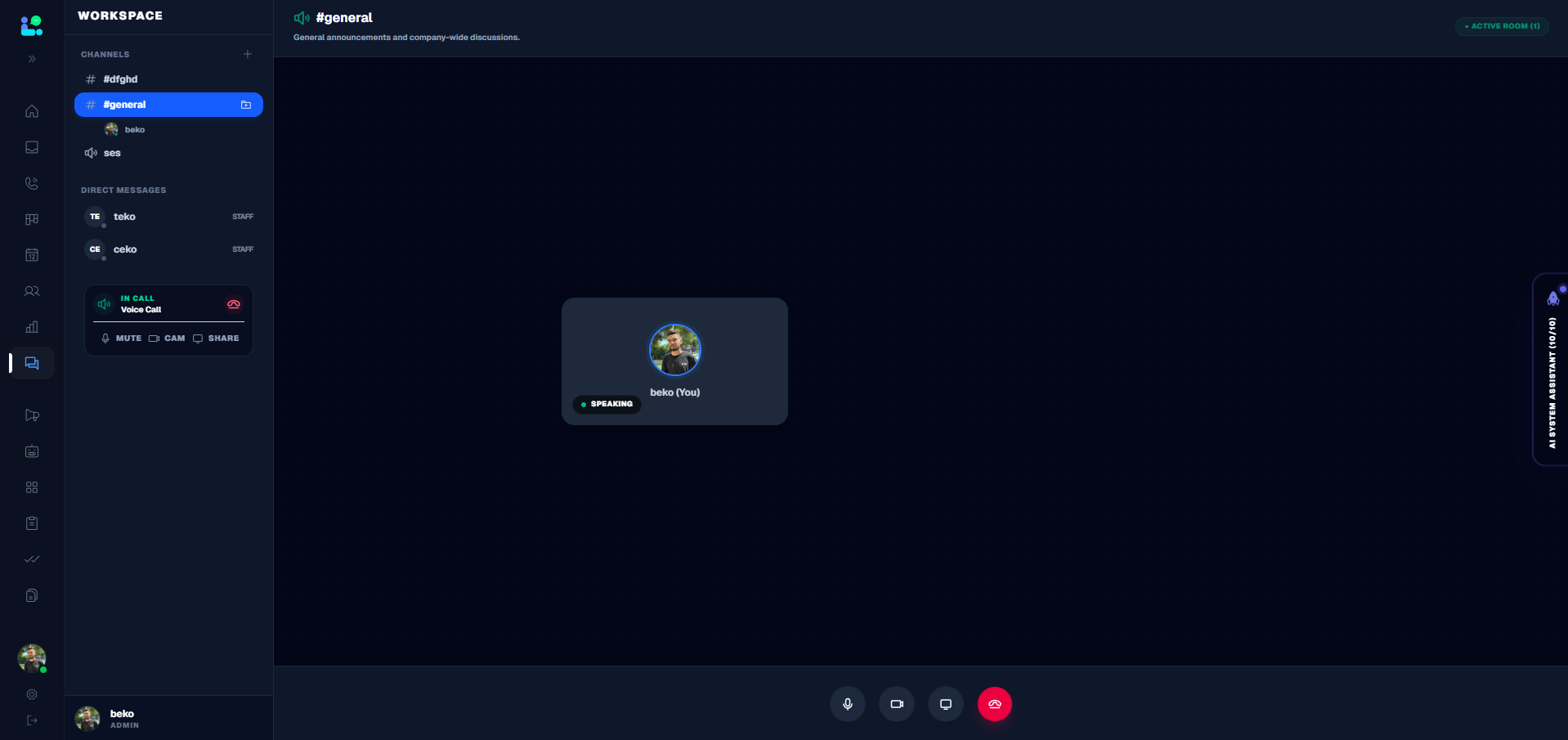 Workspace UI